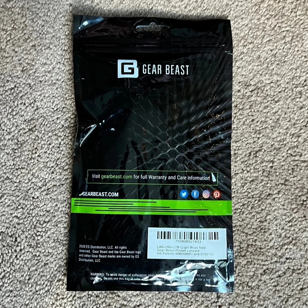 NEW - Gear Beast Cell Phone Lanyard - Universal Neck Phone Holder w/Card Pocket